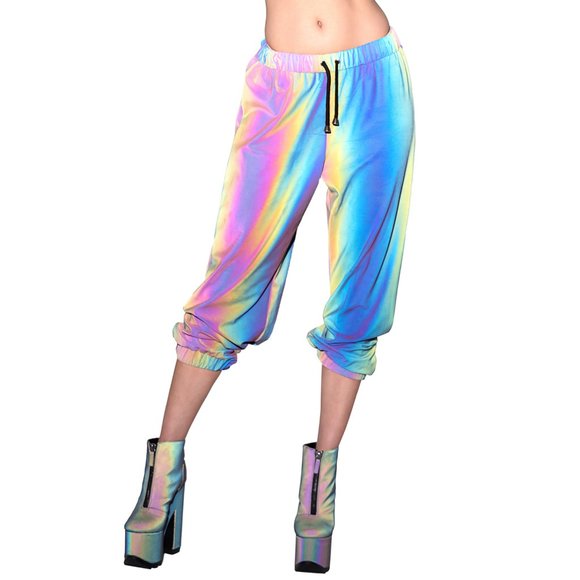Reflective Joggers with Drawstring Elastic Waist Unisex - Picture 9 of 14